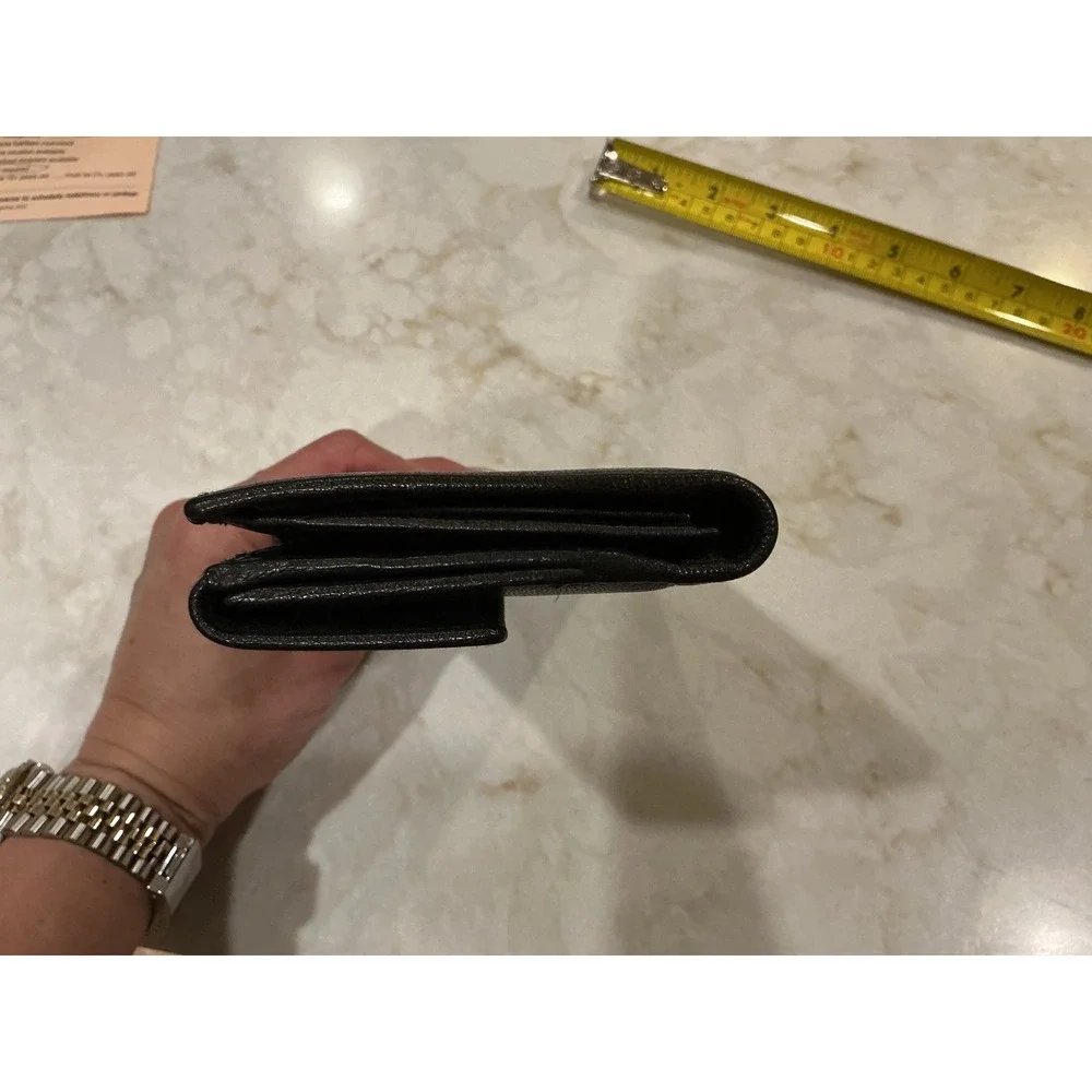 Gucci Black Pebbled Leather Continental Wallet with‎ Red & Blk Ribbon Bow Detail - Picture 12 of 16